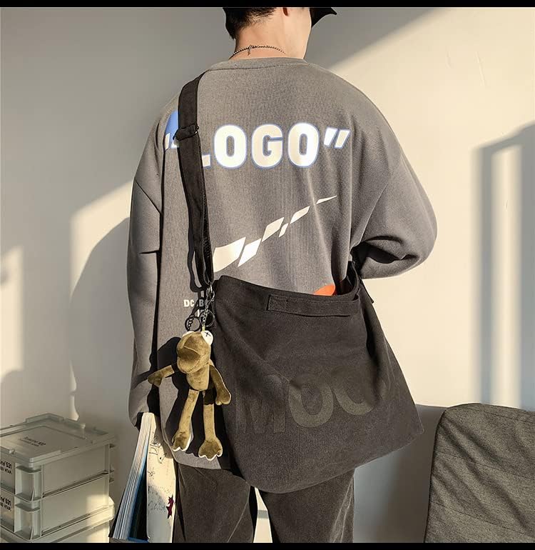 Sumleno Canvas Messenger Vintage Bag Alt Emo Crossbody Bag Goth Punk Shoulder Satchels Harajuku Grunge Handbag - Image 1